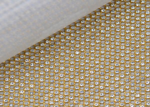 4MM Metallic Sequin Mesh Fabric , Crystal Rhinestone Decoration Metal Flake