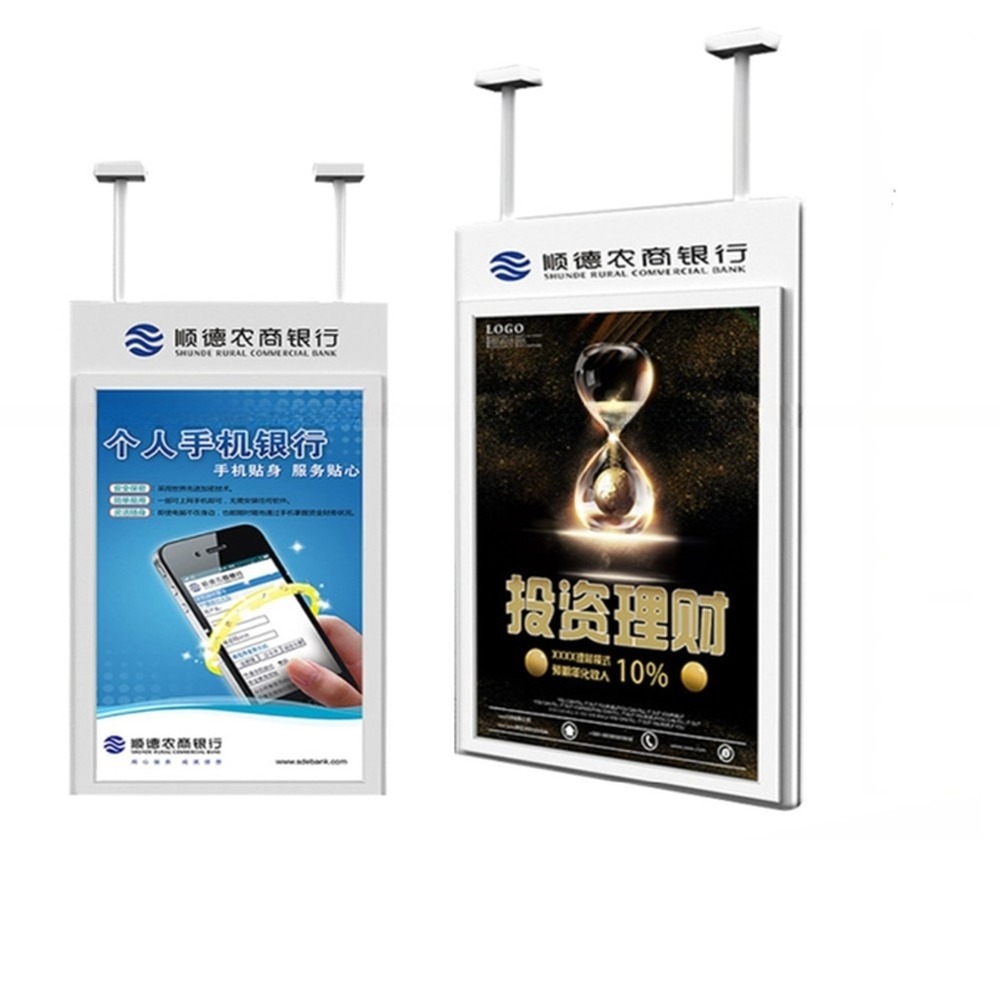 roof ceiling mount high brightness double-sided LCD 50" 49" inch digital advertising display totem with USB port