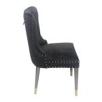 Black button buckle velvet chair dining chair elegant model