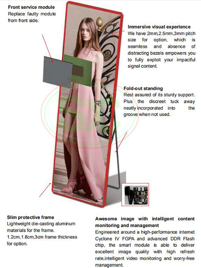 Floor Standing Digital LED Poster Display P2.5 Ultra Thin HD For Advertising
