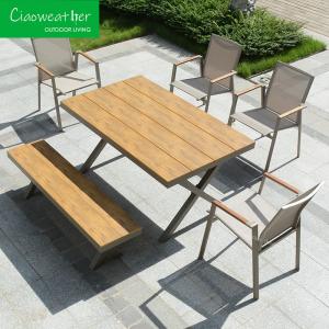Quality Modern Outdoor Furniture Garden Restaurant Paris Bistro Dining Set with Aluminum Frame and Portable Folding Chairs wholesale