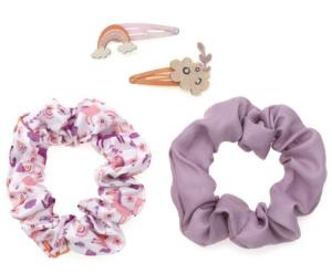 Quality Children Hair Scrunchies with Matching Hair Clip with Various Colors wholesale