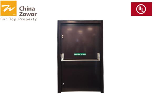Single Swing Flush Panel Powder Coating Gray Color Steel Insulated Fire Door For