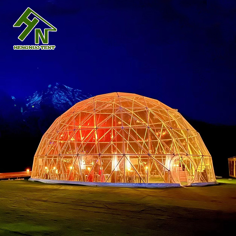 14m Transparent PVC Igloo Geodesic Dome Tent For Big Party Exhibition