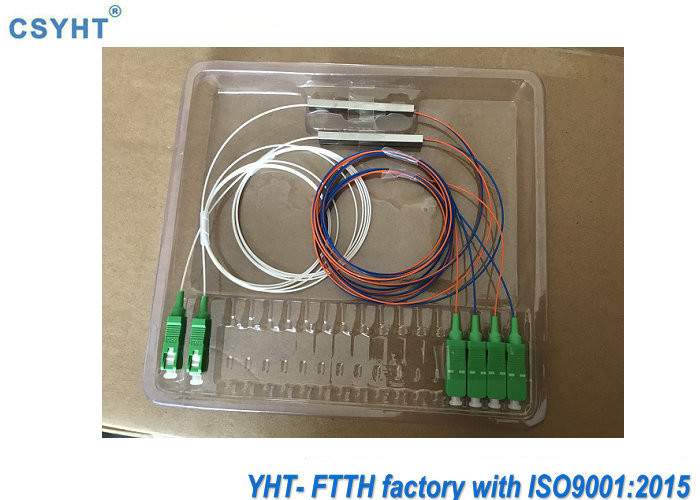 CATV 0.9mm Fiber Optic PLC Splitter With LC ST FC Connector