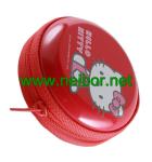 Mini Size Round Zipper Tin Box Cute Coin Purse Tin Key Holder Round Earphone