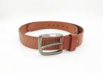 Fashional Real Leather Studded Belt , Brown / Orange Metal Studded Belt