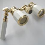 Antique Zoom Binoculars Glasses , Vintage Opera Glasses With Handle