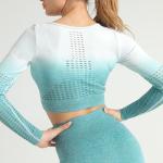 Hanging dye gradient color reveal belly button tight fast dry hollow out gym