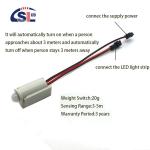 LED Light Door Cabinet Sensor Switch DC 12V 3A/5A for 1-6mm Mercury Mirror