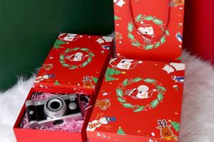 Quality Santa Claus Christmas Gift Box custom packaging box New Year Party Candy Chocolate Packaging Bag Red Kids DIY Favors Box wholesale