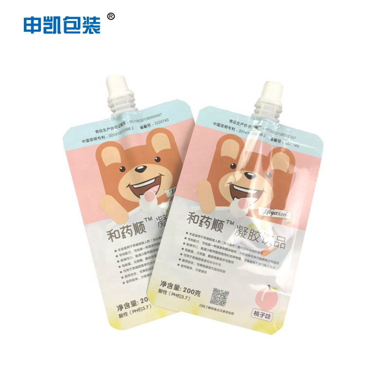 PE Barrier Reusable Plastic Drink Pouches Plastic Pouch Bags For Liquids Spout Bag