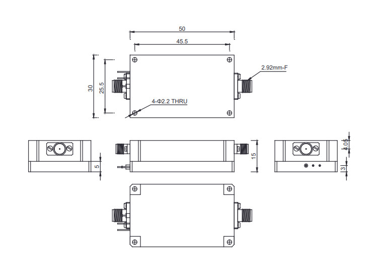 1-10 GHz EMC High Power Amplifier Psat 8 dBm Wideband Low Noise Amplifier