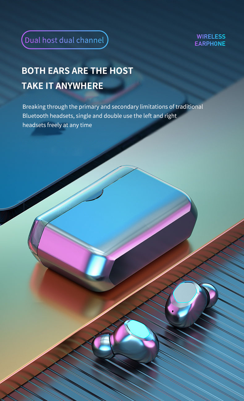 2000mAh Power Bank True Wireless Stereo Earphone with HD Voice AB5616A3 Chipset Model