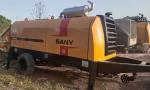 Yellow Used Concrete Trailer Pump HBT8018C Sany 180kw 2200rpm
