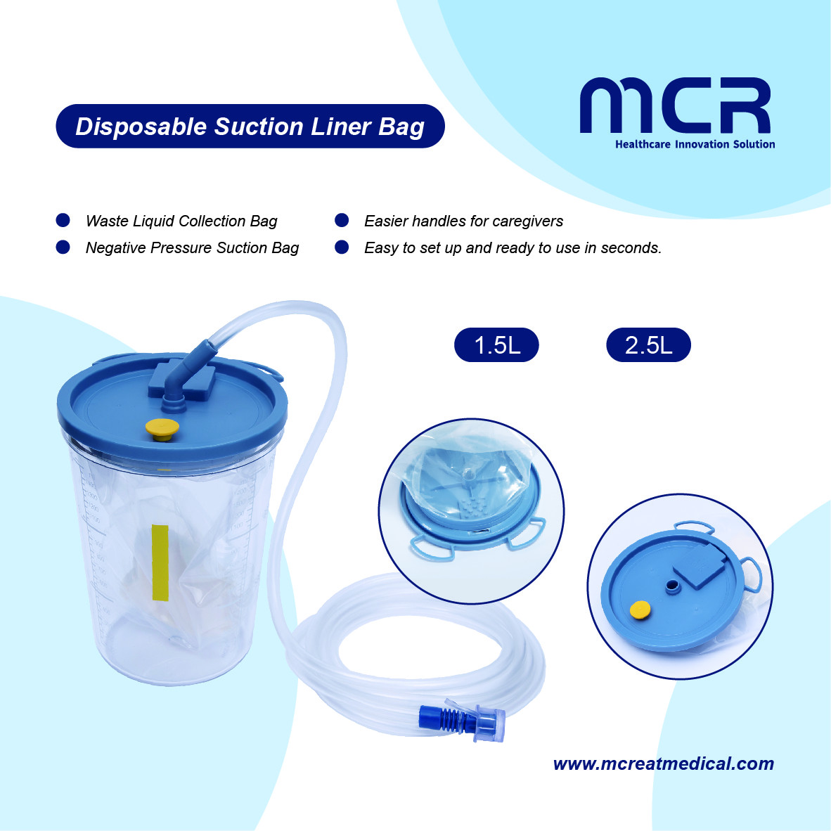 Market Unique Suction Liner Bag With Easier Handles Caregiver