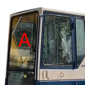 Quality FCC Green KOMATSU Cab Glass Front Up Tempered Glass Window Replacement wholesale