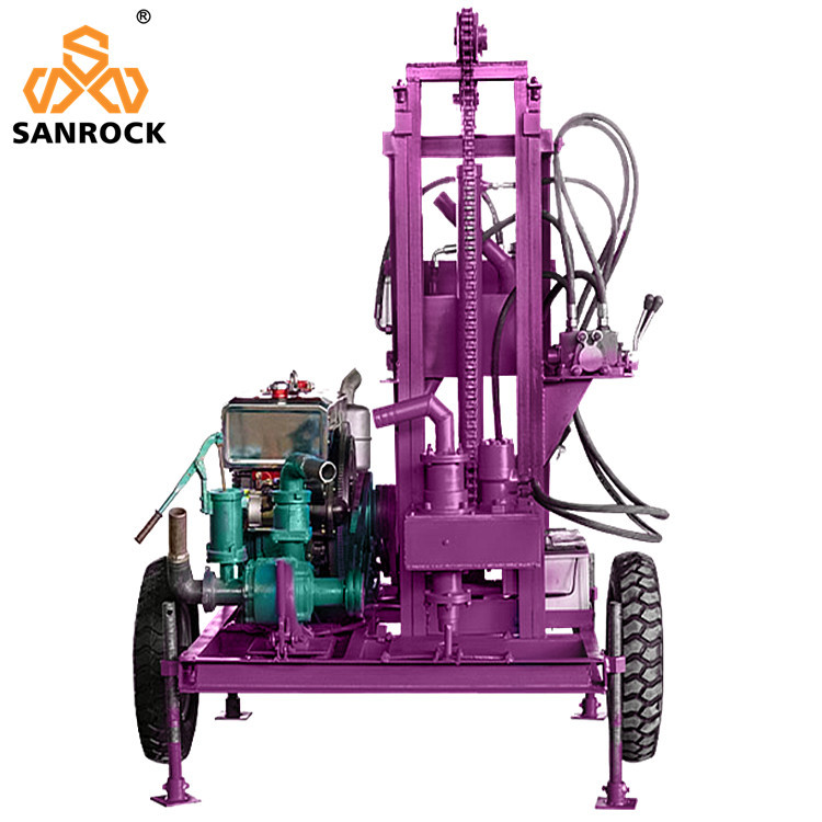 Portable Water Well Drilling Rig for Deep Water Drilling 75-300mm Drilling Diameter
