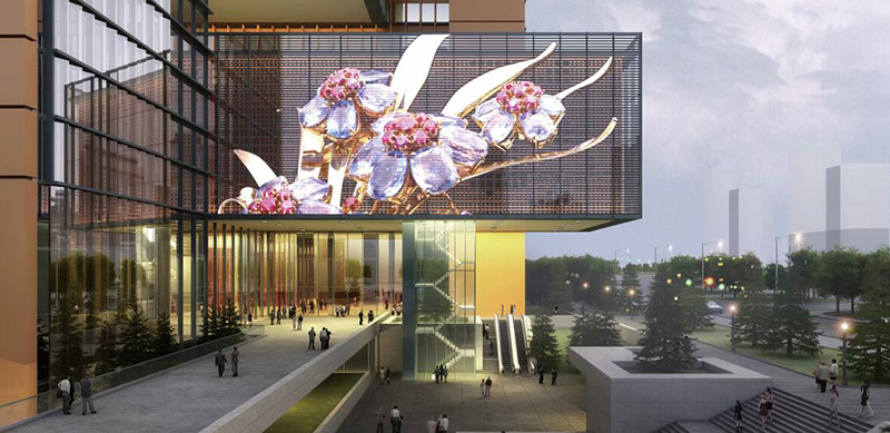 Windows Transparent LED Screen 1000mm Panel Size LED Mesh Screen 32768 Dots/M2 Pixel Density