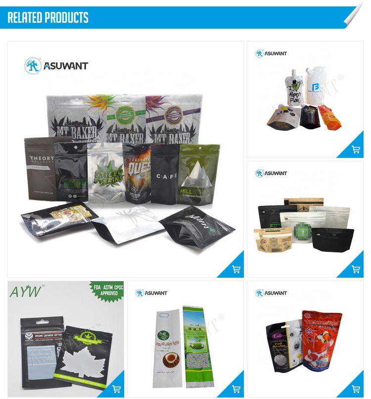 FDA Food Grade Food Packaging Bags Waterproof Plastic For Dipensary Packaging