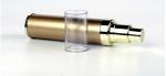 Golden color pump spray sealing type plastic bottle 15ml airless bottle