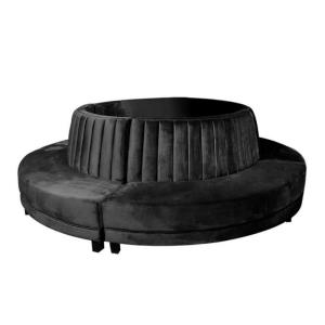 Quality Hotel Lobby Club Lounge Sofa Black Curved Circular Velvet Fabric wholesale