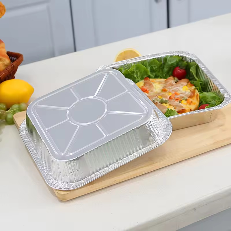 9x9x2 Square Aluminum Foil Pans Cooking Tin Foil Air Fryer Containers