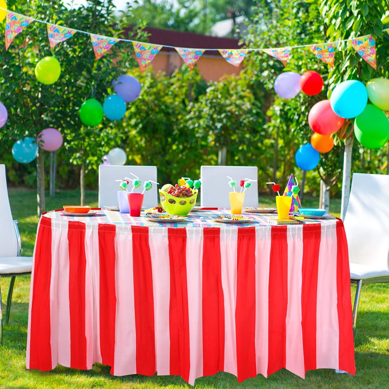Modern Disposable Plastic Table Skirts For Dessert / Buffet Table Decoration
