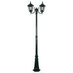 Outdoor Curved Decorative Light Poles Two Head Cast Iron Black Classic Shape