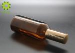 1Oz Glass Empty Foundation Bottle With Gold Aluminum Cap In Amber Color