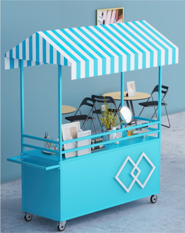 4wheels multipurpose mobile commodity stall trolley handcart for modern stylish outlet
