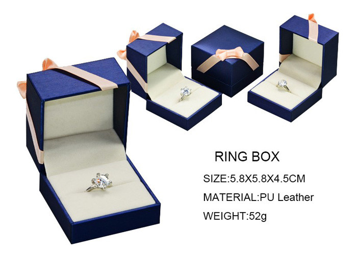 Mens PU Leather Cardboard Jewelry Boxes Bulk Ring Gift Box With Removable Drawer