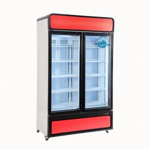 Quality upright glass door commercial supermarket refrigerator equipment frozen food display showcase freezer wholesale