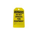 Caution Tag Vinyl Yellow and Black Tag Roll Double Side Printed Logo for Warning
