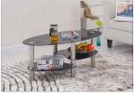Luxury Modern Coffee Table , Multifunctional Round Glass Center Table
