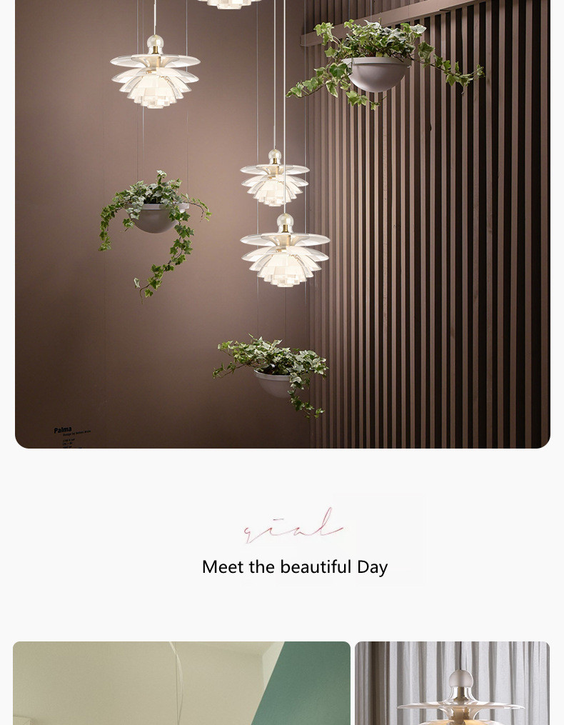 Denmark Designer Glass Pine Cones Pendant Light Modern Acrylic Hanging Lamps(WH-GP-179)