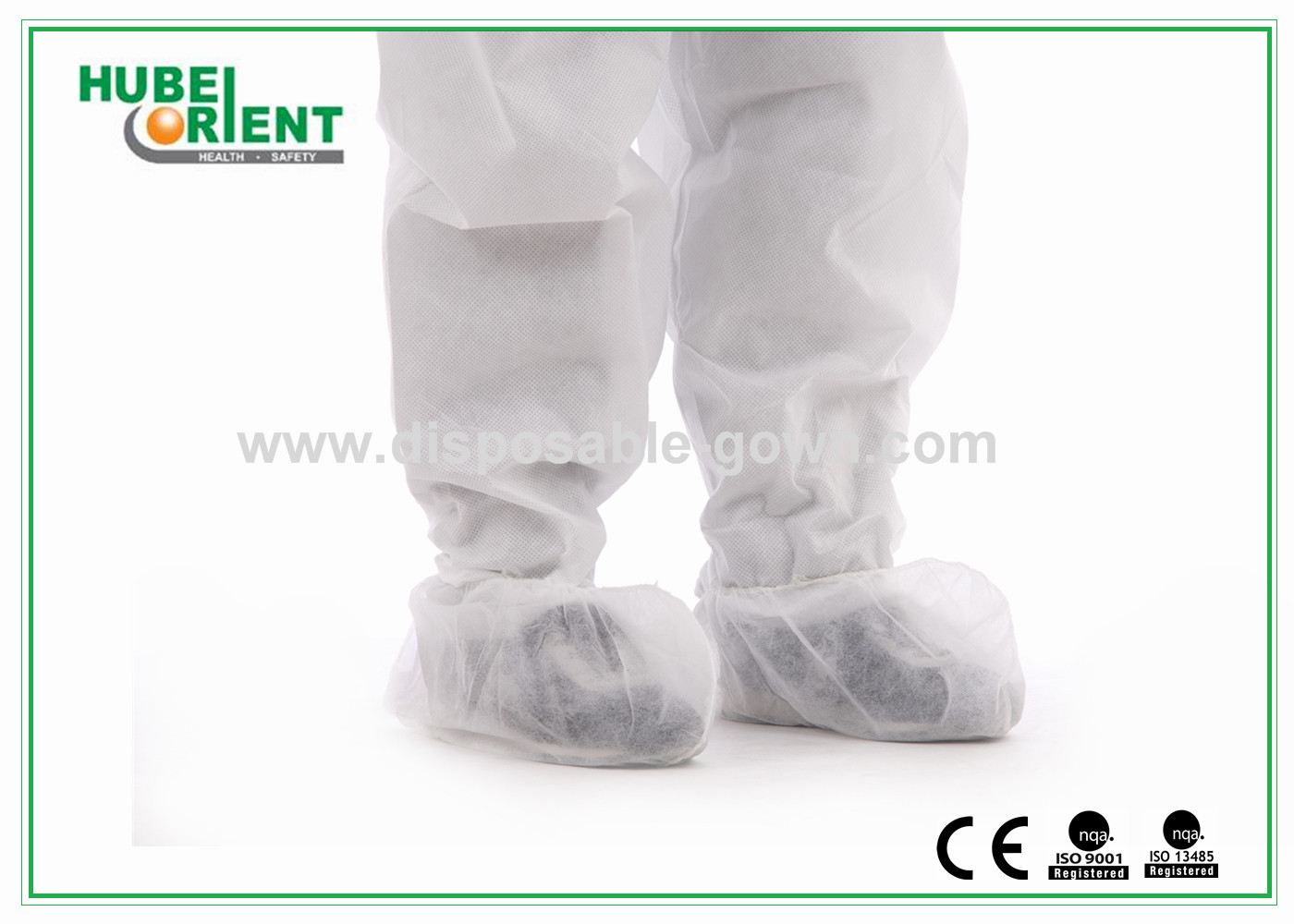 Nonwoven Polypropylene Disposable Shoe Cover With Elastic Rubber Opening