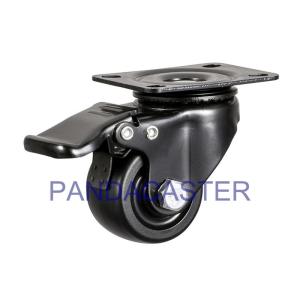 Quality 50mm Casters Nylon Wheel 2 Inch Black Low Gravity Center With Total Brake wholesale
