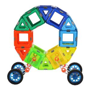 Quality Kids Creative Play Gift Magnetic Tiles Vehicles Circular Car Magnetic Block Set wholesale