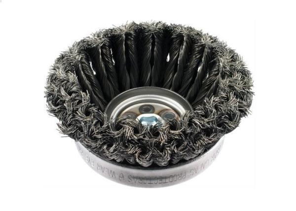 Full Cable Two Rows Twisted 6 Inch Wire Cup Brush / Angle Grinder Wire Wheel