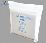 White ESD Lint Free 100% Polyester Microfiber Cleanroom Wipers With Antistatic