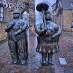 Casting Metal Art Fat Bronze Couple Sculpture Outdoor