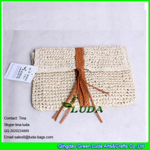 Quality LUDA macrame straw handbags paper straw pouch clutch wholesale