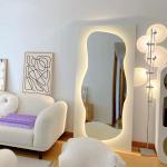 Asymmetrical Backlit Tall Lighted Mirror Floor Length Custom