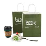 BSCI Custom Logo Takeaway Paper Bags For Baking Milk Tea Coffee Packaging
