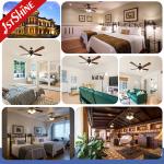 52 Inch 60w Noiseless Ceiling Fan 220v 5 Blades For Restaurant Living Room