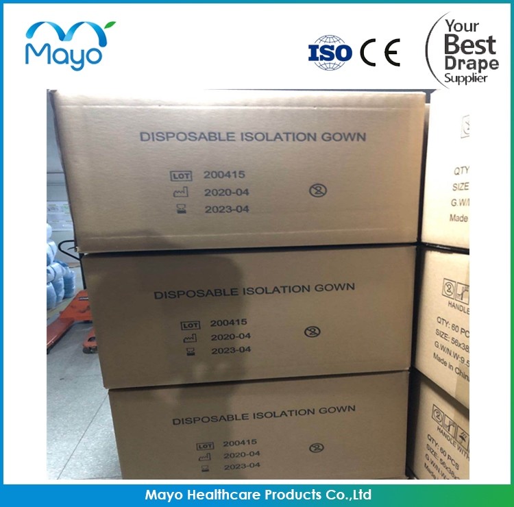 Wholesale Hospital Medical PP Non-woven Blue Cheap Disposable Isolation Surgical Gown