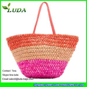 Quality LUDA handbag store colorful summer beach cornhusk straw bags wholesale