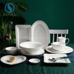 3D Design Porcelain White Dinnerware Heart Shaped Dishwasher Safe