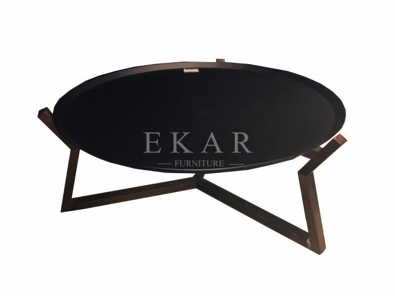 North American Black Walnut Frame Wood Metal Panel Coffee Table